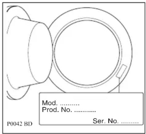 Mod. ...... Prod. No. ...... Ser. No. ...... P0042 BD
