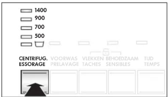 1400 900 700 500 CENTRIFUG. ESSORAGE VOORWAS PRELAVAGE VLEKKEN TACHES BEHOEDZAAM SENSIBLES TIJD TEMPS