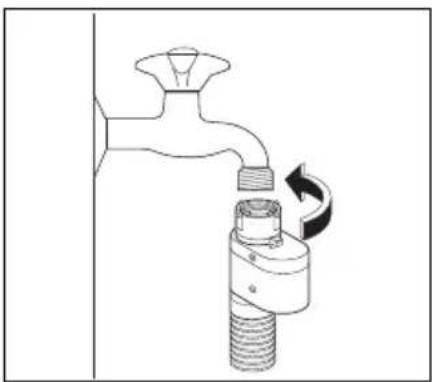 AEG-ELECTROLUX Lavamat 54840 - Richten Sie den Zulaufschlauch nicht nach unten. Drehen Sie den Winkel für den Schlauch nach links oder rechts, je nach Position des Wasserhahns. - 2