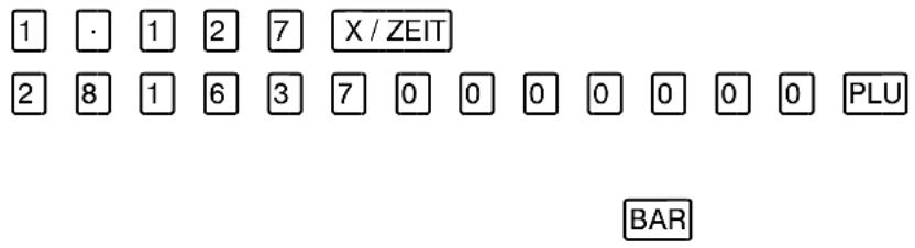 1 · 1 2 7 X / ZEIT 2 8 1 6 3 7 0 0 0 0 0 0 0 0 PLU BAR