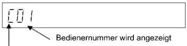 □□1 Bedienernummer wird angezeigt