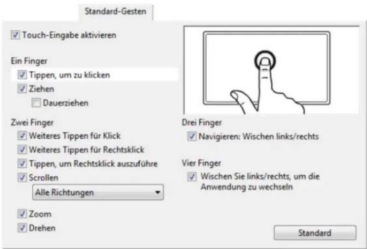 WACOM PTH450 - AUSWÄHLEN DER STANDARD-TOUCH-FUNKTIONEN - 2