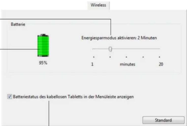 WACOM PTH450 - STATUS VON BATTERIE UND KABELLOSER VERBINDUNG - 1