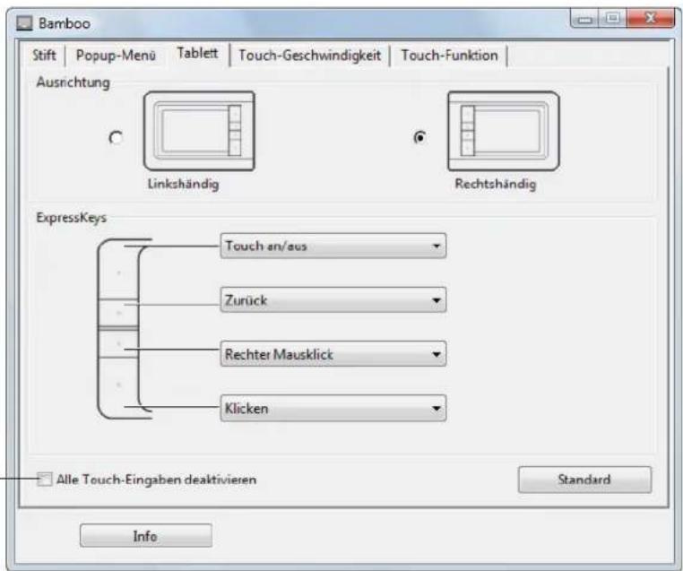 WACOM CTH-461 - DEAKTIVIEREN DER TOUCHFUNKTIONEN - 1
