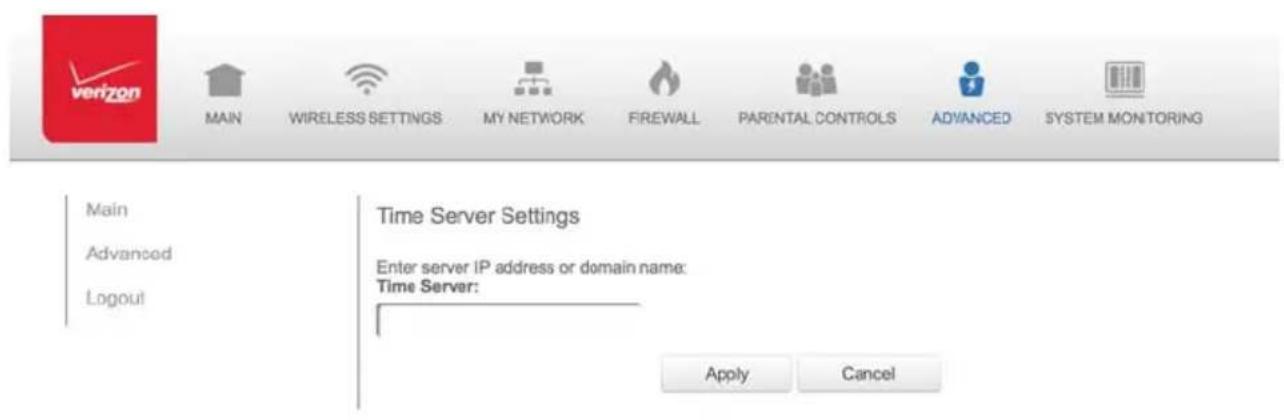 Verizon FiOS Quantum Gateway FiOS-G1100 - DATE AND TIME - 1