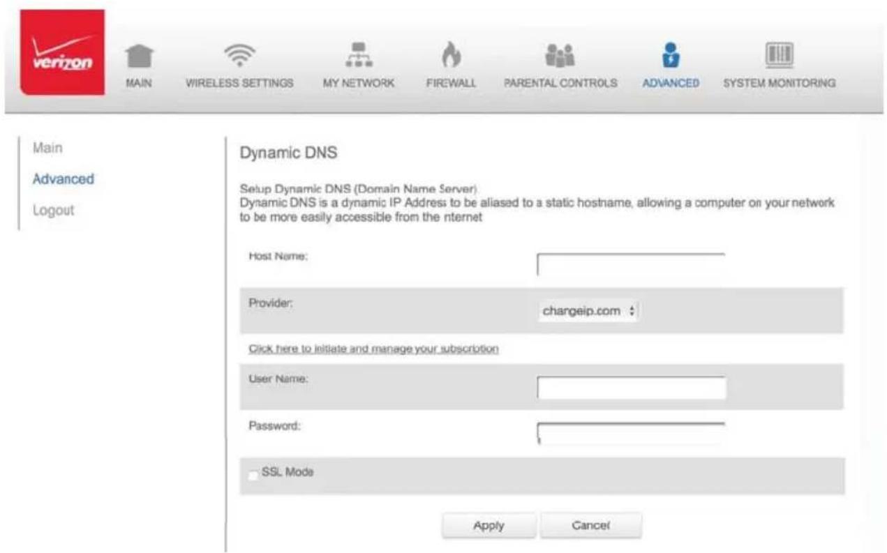 Verizon FiOS Quantum Gateway FiOS-G1100 - 8.2a/ DYNAMIC DNS - 2