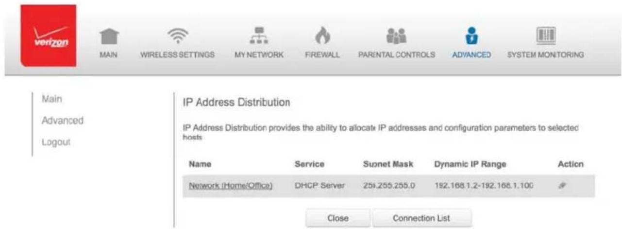 Verizon FiOS Quantum Gateway FiOS-G1100 - 8.4c/ IP ADDRESS DISTRIBUTION - 1