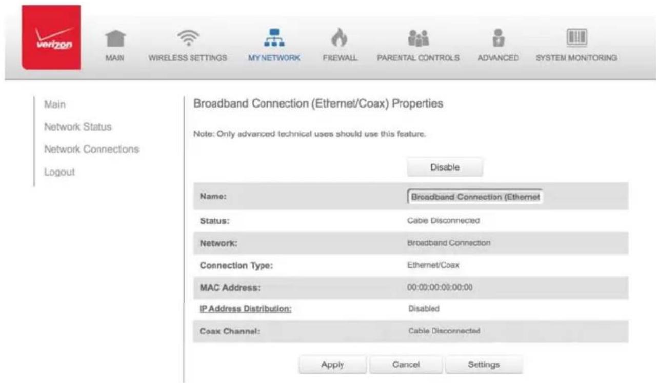 Verizon FiOS Quantum Gateway FiOS-G1100 - 5.4/ BROADBAND ETHERNET/COAX CONNECTION - 1
