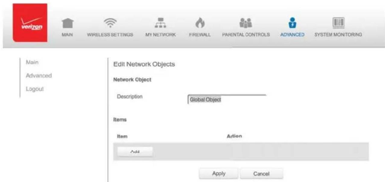 Verizon FiOS Quantum Gateway FiOS-G1100 - 8.3a/ NETWORK OBJECTS - 2