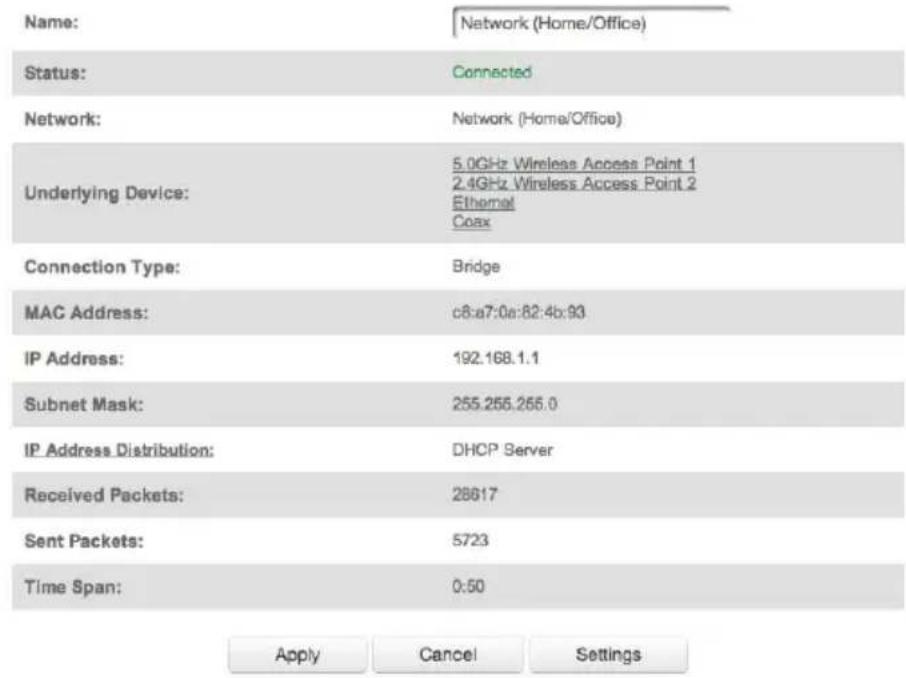 Verizon FiOS Quantum Gateway FiOS-G1100 - Network (Home/Office) Properties - 1