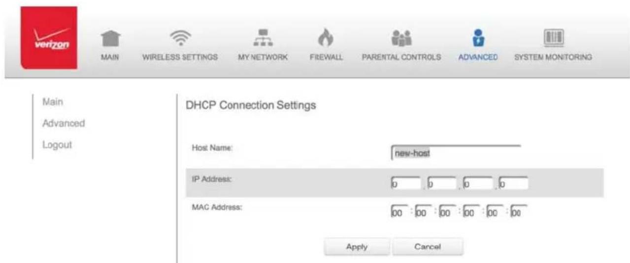 Verizon FiOS Quantum Gateway FiOS-G1100 - DHCP CONNECTIONS - 2