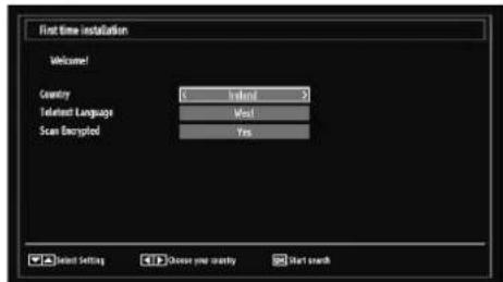 First time installation Welcome! Country Select Language Scan Encrypted Infused West Yes Select Setting Choose your monthly Start search