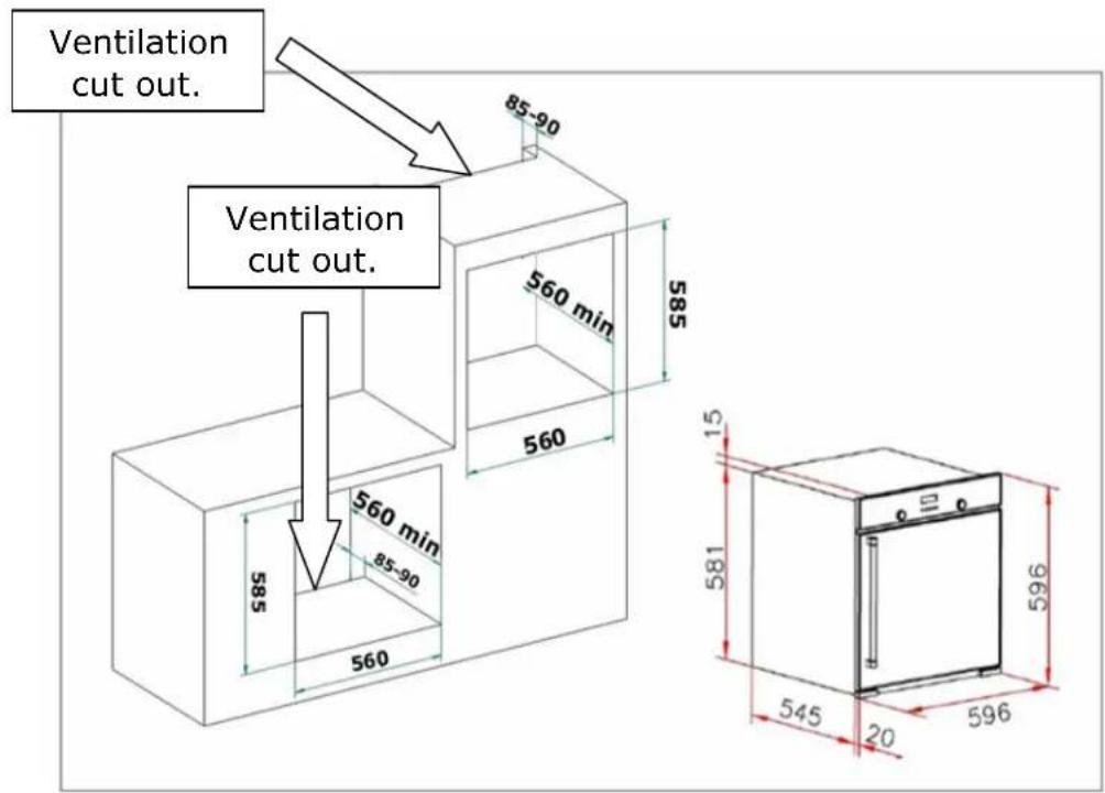 BAUMATIC B2601SS-A - Installing the oven into the kitchen cabinet - 1