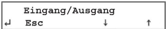 Eingang/Ausgang ← Esc ↓ ↑