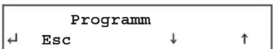 Programm ← Esc ↓ ↑