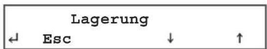 Lagerung Esc ↓ ↑