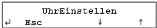UhrEinstellen ← Esc ↓ ↑
