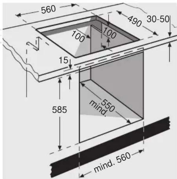 560 490 30-50 100 100 15 585 550 mind. mind. 560