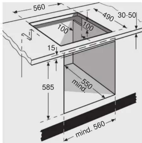 560 490 30-50 100 100 15 585 550 mind. mind. 560