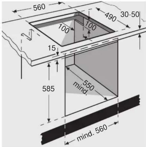 560 490 30-50 100 100 15 585 550 mind. mind. 560