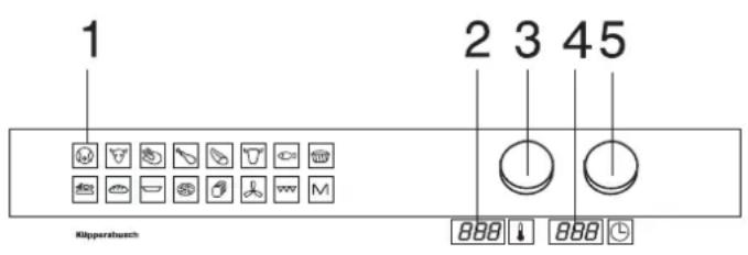 Küppersbusch EEB 6450.0 - Bedienelemente und Anzeigen für den Backofen - 1