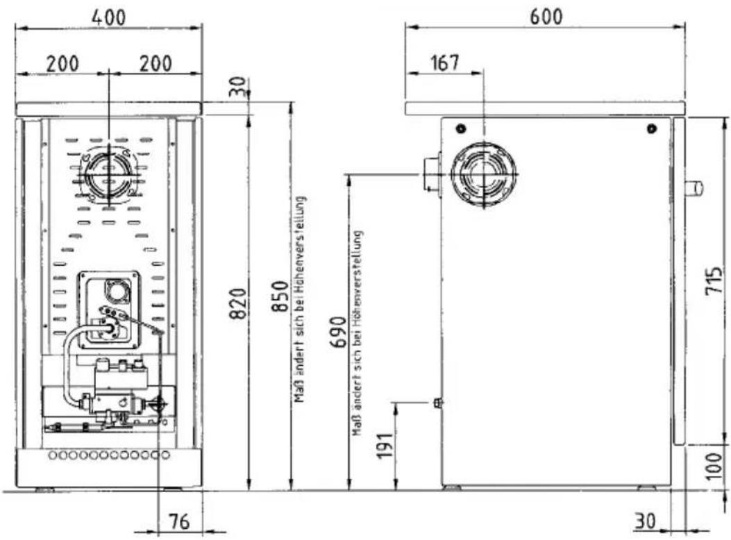Küppersbusch GB 405.0 W - Abmessungen und Anschlußmaße - 1
