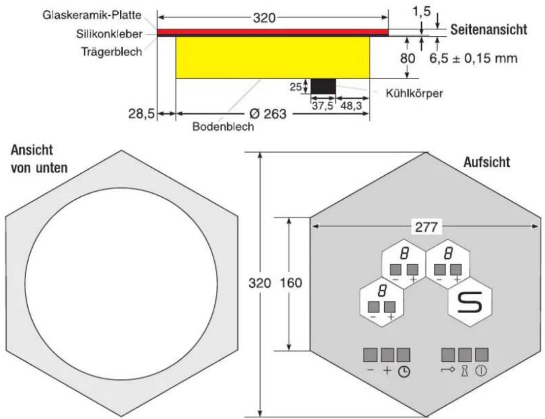 Küppersbusch ESW - Die Maße der Waben im Überblick - 2