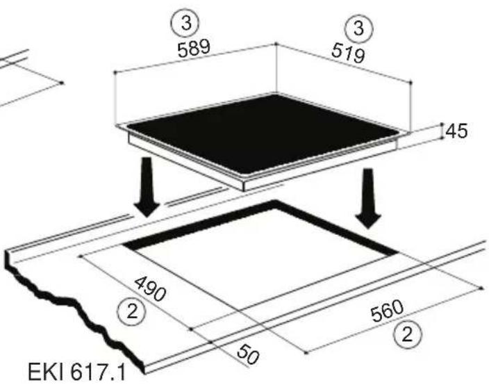 Küppersbusch EKI 817.1F - Arbeitsplattenausschnitt - 5