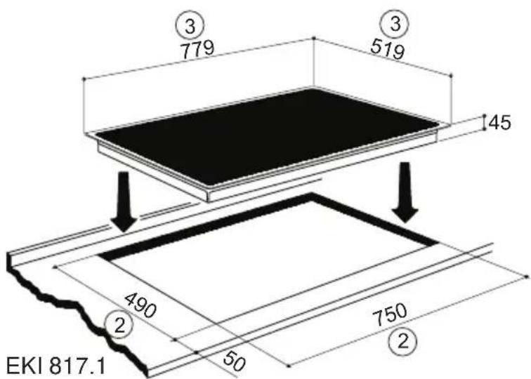Küppersbusch EKI 817.1F - Arbeitsplattenausschnitt - 4