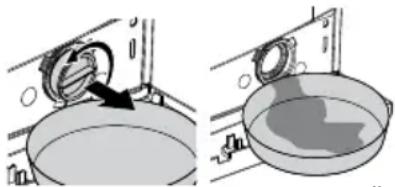 ELIN WM67A - Restliches Wasser ablaufen lassen und Pumpenfilter reinigen - 3