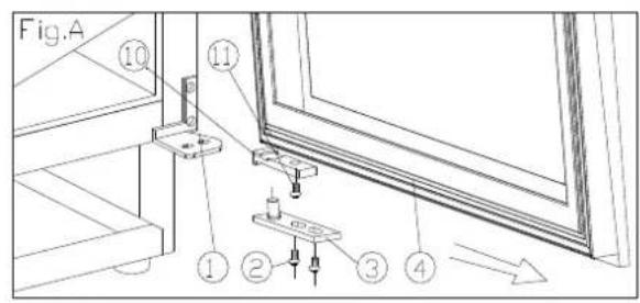 Dunavox DAU-52.146B - ▶ Reverse the door - 1
