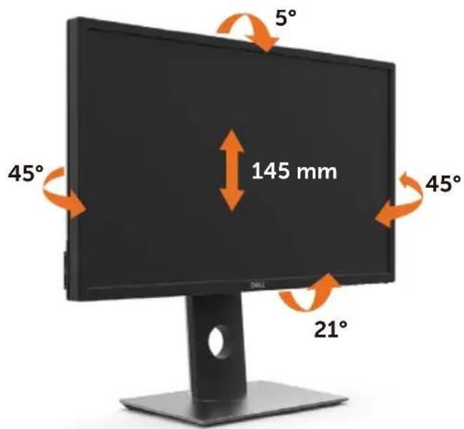 DELL UltraSharp UP2718Q - Neigen, schwenken und vertikal ausziehen - 1