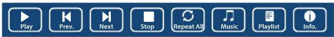 Play Prev. Next Stop Repeat All Music Playlist Info.
