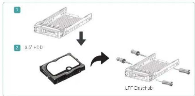 Qsan XCubeSAN XS1216S - Einbau eines SFF-Laufwerkes in den SFF-Einschub - 1