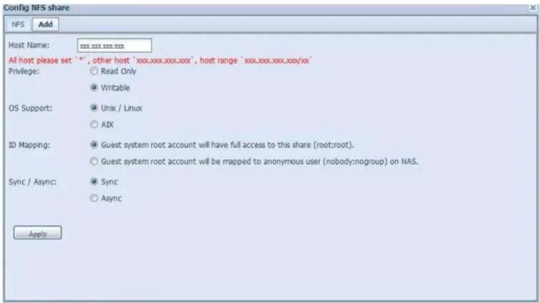 Thecus N8880U - NFS Share - 2