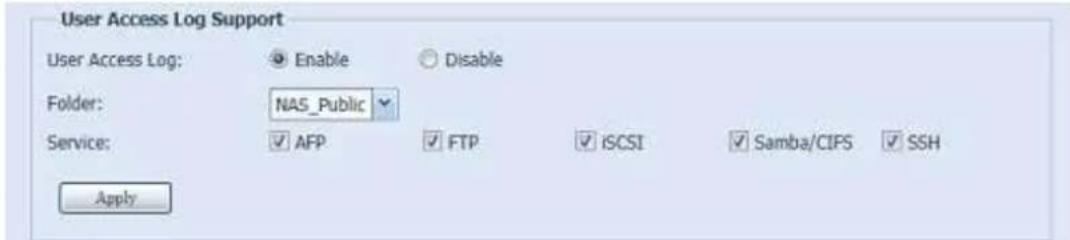 Thecus N8880U - User Access Log - 1