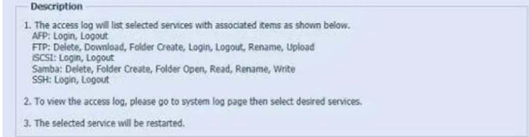 Thecus N8880U - User Access Log - 2