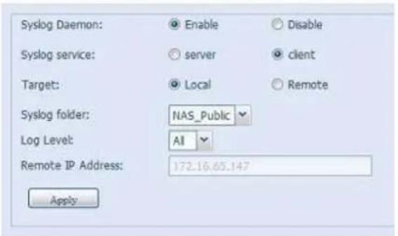 Thecus N8880U - Syslog Management - 2