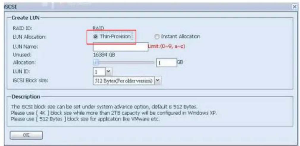 Thecus N8880U - iSCSI Thin-Provisioning - 1
