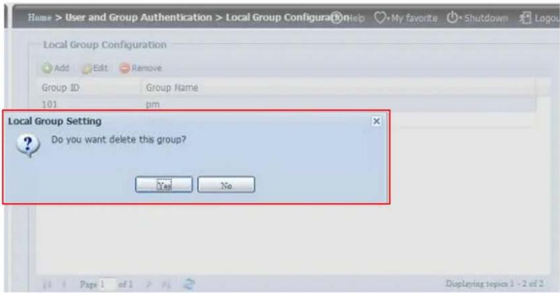 Thecus N8880U - Remove Groups - 1