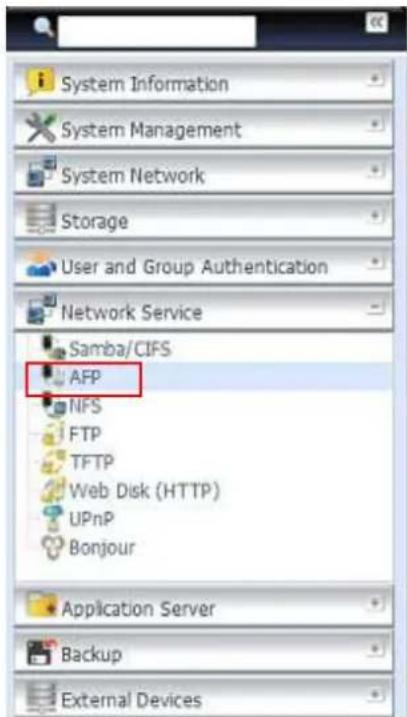 Thecus N8880U - AFP (Apple Network Setup) - 1