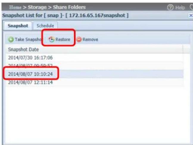 Thecus N8880U - Snapshot Restore - 1
