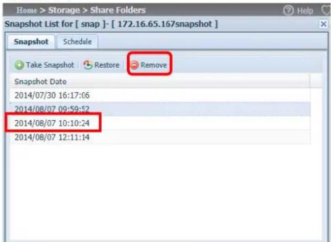 Thecus N8880U - Snapshot Removal - 1