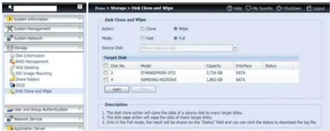 Thecus N8880U - Disk Clone and Wipe - 1