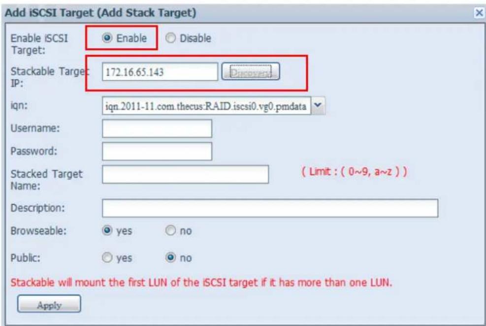 Thecus N8880U - Add a Stack Target Volume - 1