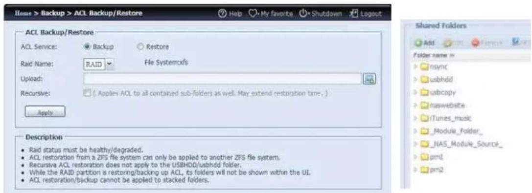 Thecus N8880U - ACL Backup and Restore - 1