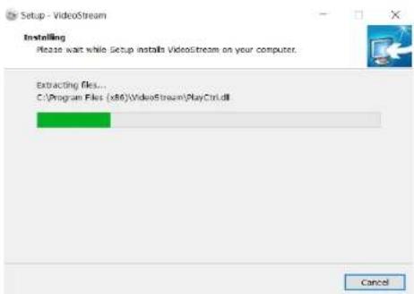 Setup - VideoStream Installing Please wait while Setup installs VideoStream on your computer. Extracting files... C:\Program Files (x86)\VideoStream\PlayCtrl.dll Cancel