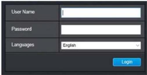 User Name Password Languages English Login