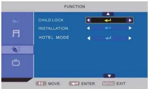 TechnoStar TF-L22B DVB-T - About the Hotel Lock function - 3