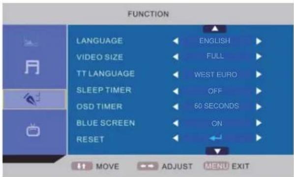 TechnoStar TF-L22B DVB-T - FUNKTIONSMENÜ - 1